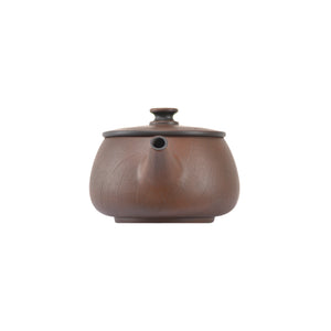 Handcrafted clay teapot No.10 featuring Bodhi pattern detailing and unglazed finish