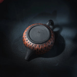 Bottom view of handmade Jianshui Han Tile teapot