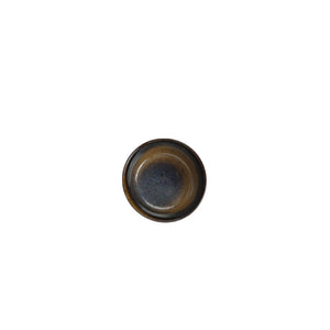 Jianshui zitao wood-fired cup, top view highlighting the kiln-darkened rim