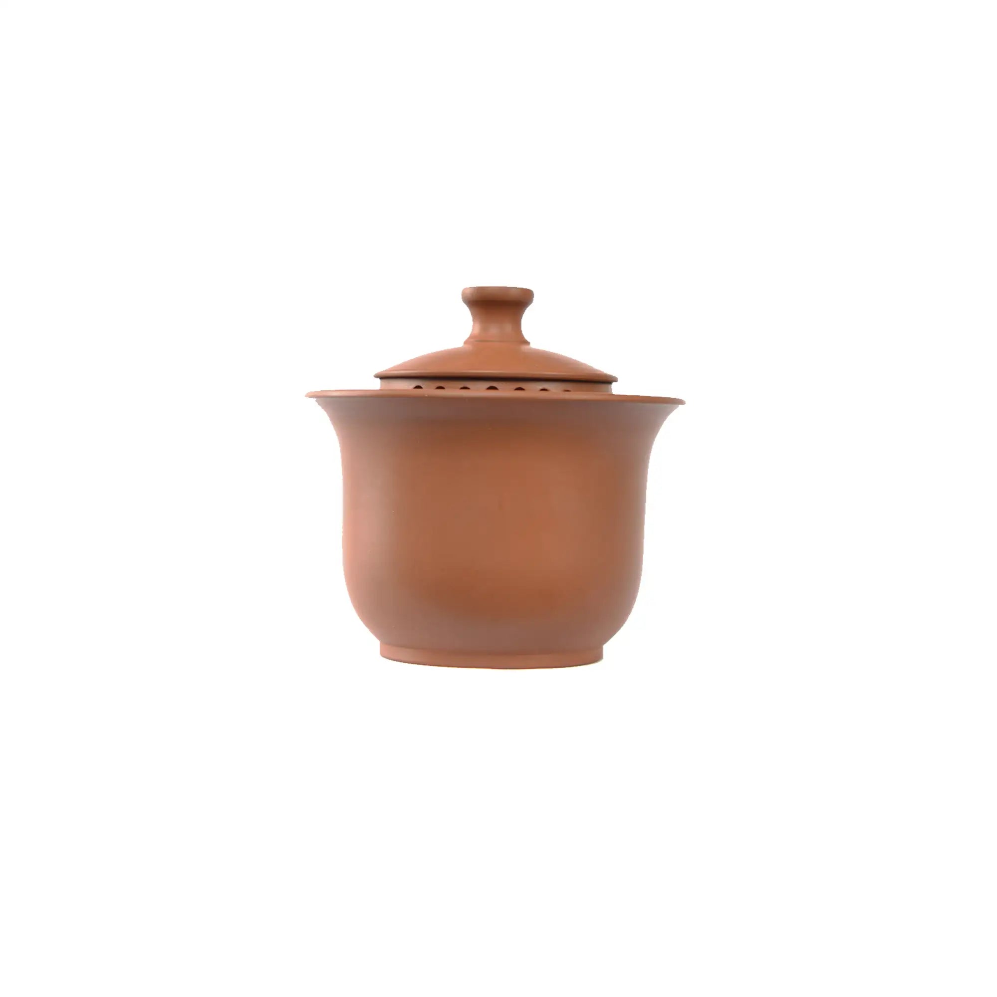 Jianshui zitao red clay gaiwan with natural terracotta finish