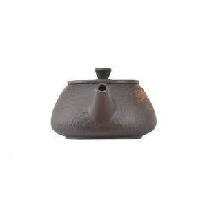 Handcrafted clay teapot No.14 featuring hammered texture and cloud pattern detailing