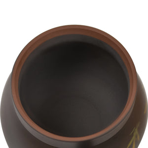 Angled top-down view of a Jianshui zitao office mug showing the interior details