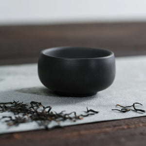 Jianshui black clay tea cup with smooth unglazed surface, 60ml
