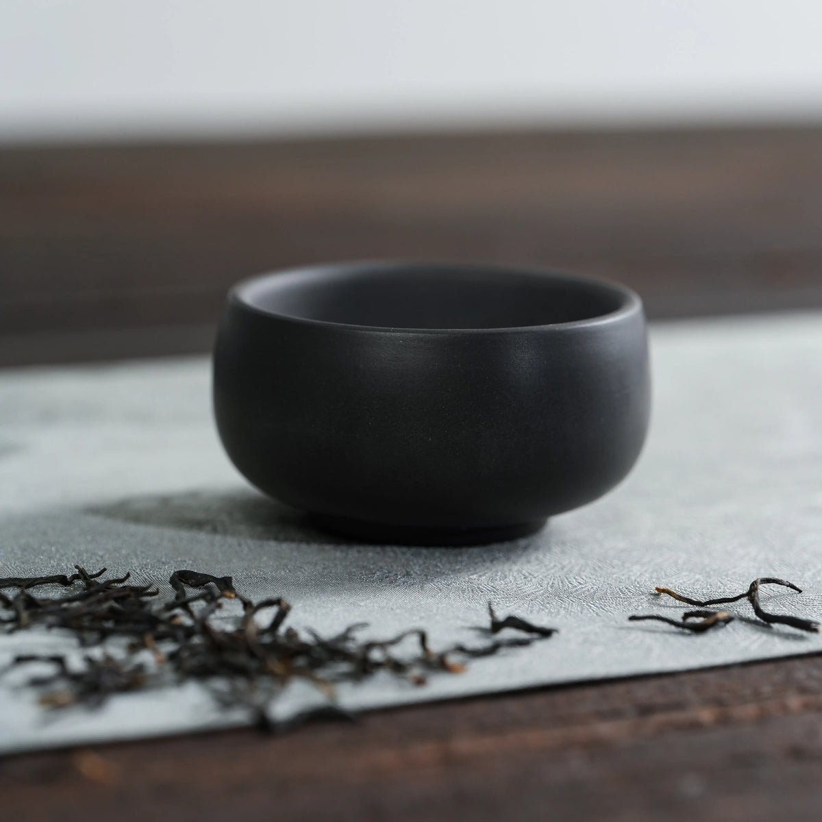 Jianshui black clay tea cup with smooth unglazed surface, 60ml