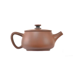 Side view of Jianshui Zitao pottery Hanwa clay teapot No.3 featuring a bronze plain finish and minimalist handcrafted form