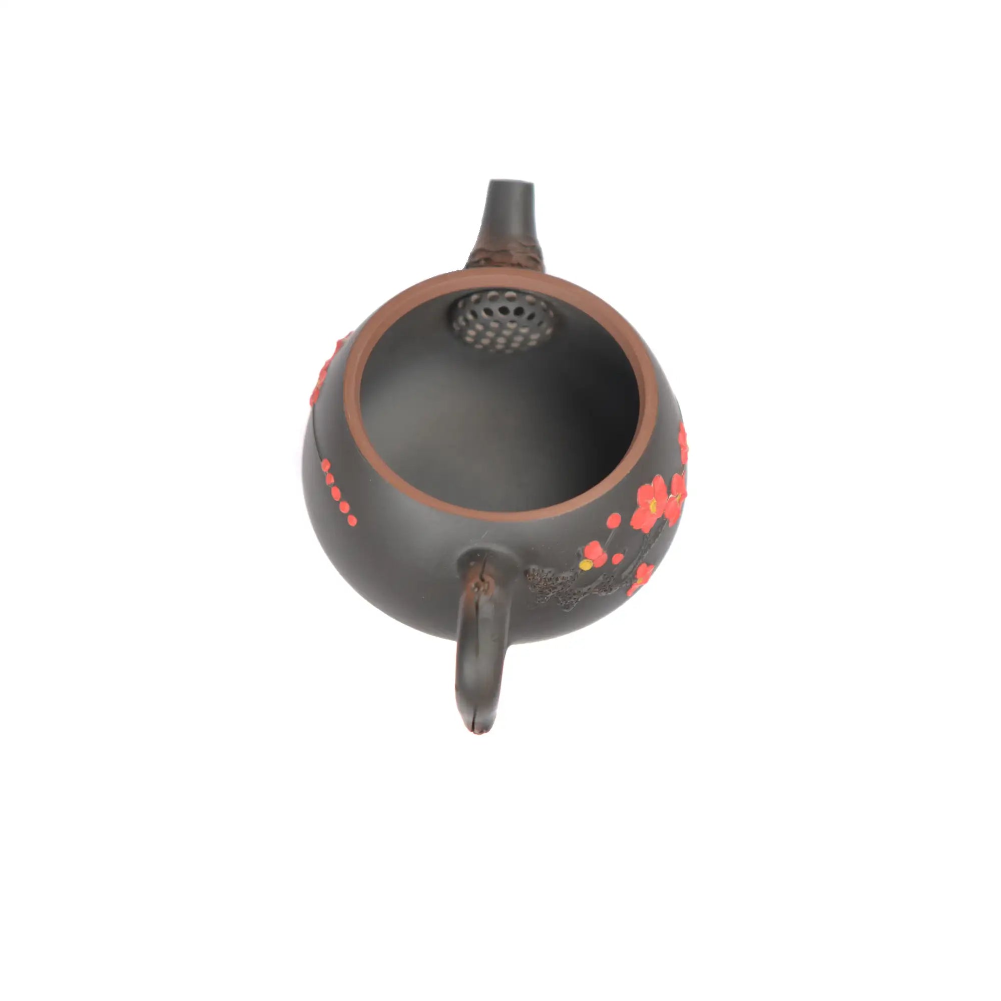 Interior view of PorSva No.43 Hanwa clay teapot showing natural unglazed clay interior