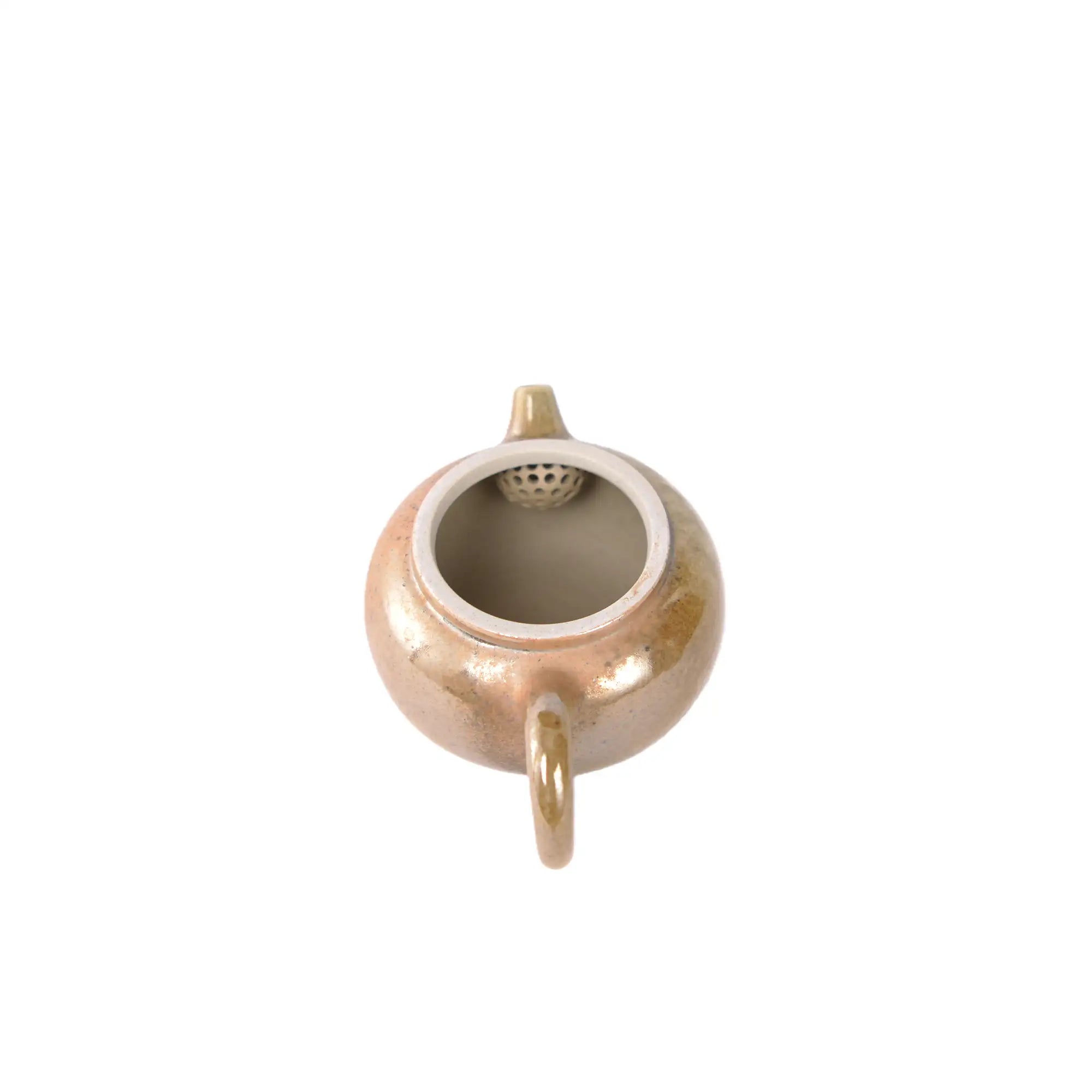 Interior view of PorSva No.47 wood-fired clay teapot with natural unglazed interior