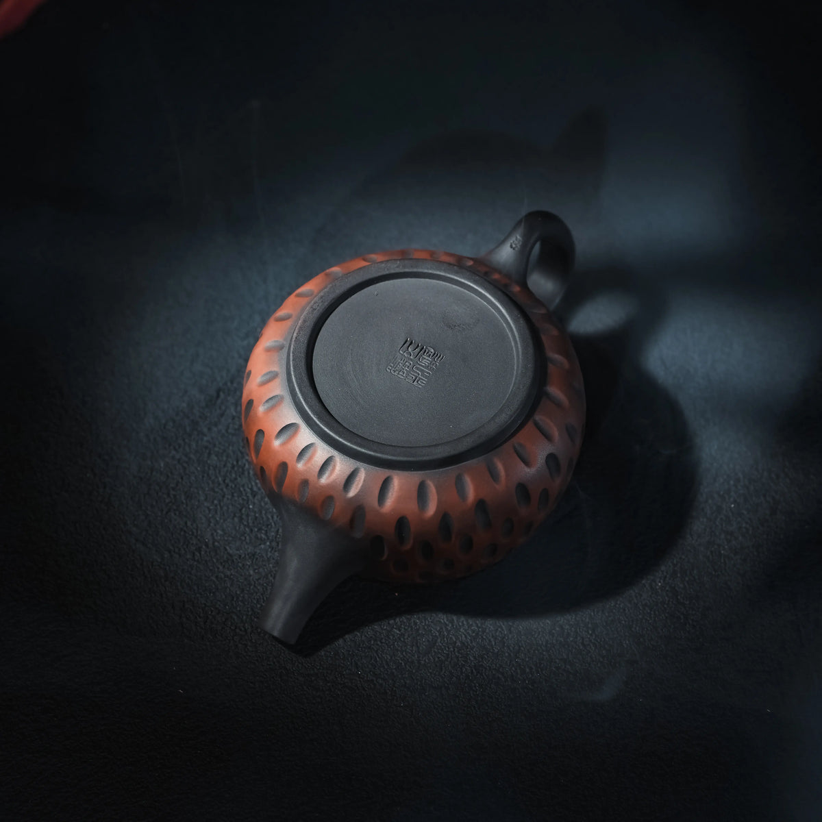 Bottom view of handmade Jianshui Han Tile teapot