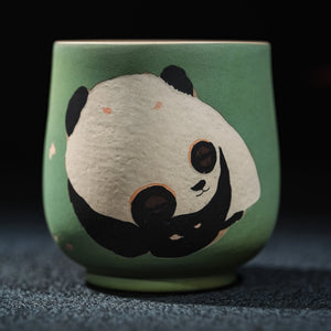 Handmade Jianshui panda tea set for gongfu tea