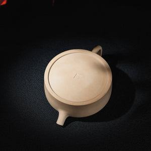 Bottom view of handmade Jianshui clay panda teapot
