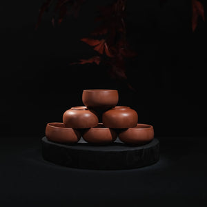 Handmade Jianshui plain red clay tea cups, each sold individually