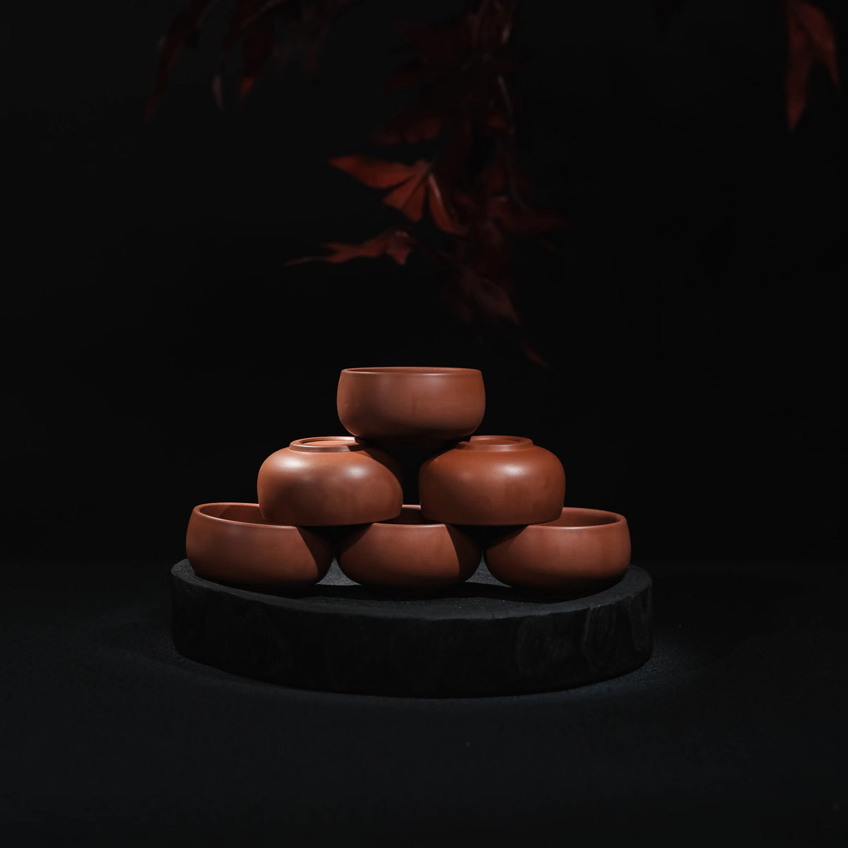Handmade Jianshui plain red clay tea cups, each sold individually