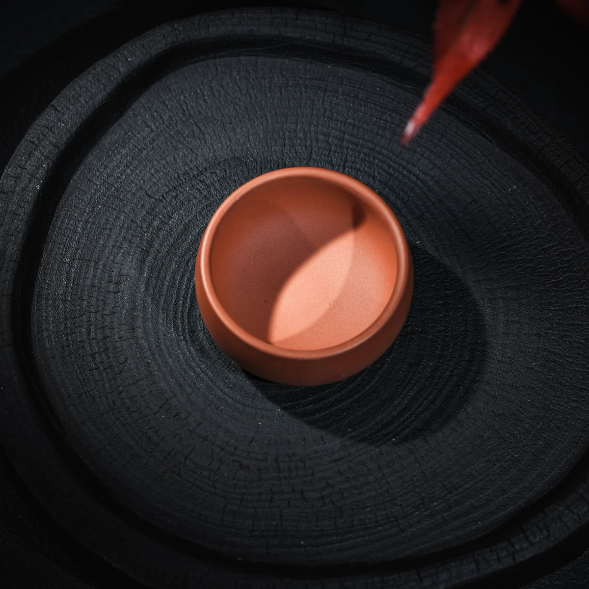 Open view of Jianshui red clay gongfu tea cup