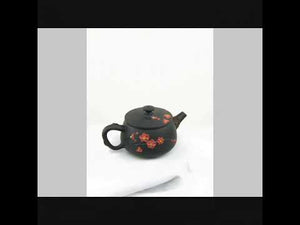 360° rotating view of PorSva No.43 Hanwa plum blossom root-style Jianshui clay teapot