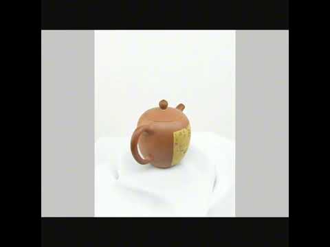 360° rotating view of PorSva No.49 red Jianshui clay landscape and calligraphy carved teapot