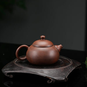 Handmade Jianshui rounded red clay teapot, 200ml