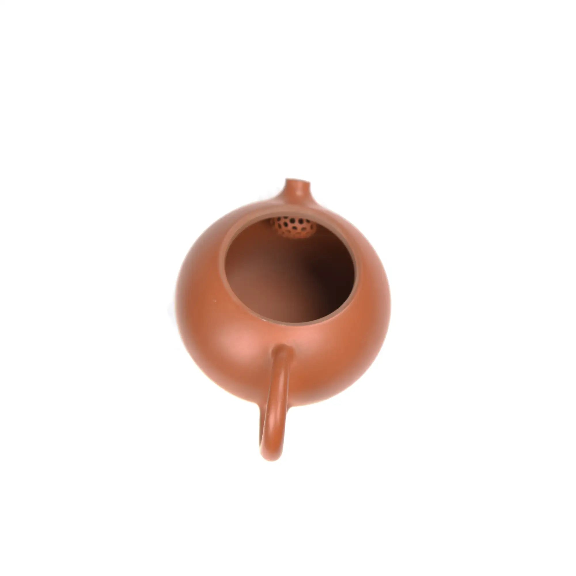Interior view of PorSva No.50 red clay teapot showing natural unglazed interior
