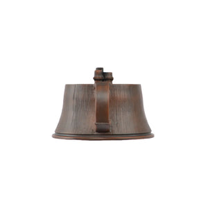 Jianshui zitao teapot with continuous bamboo-like root-art texture, back view.