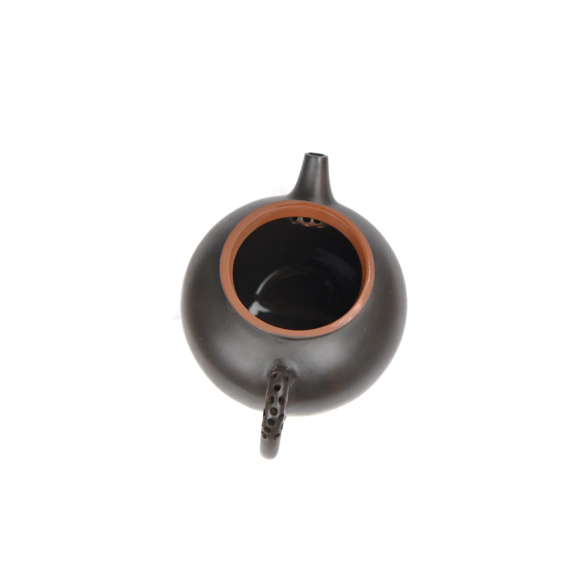 ianshui zitao black clay teapot interior with built-in filter holes, handcrafted teapot.