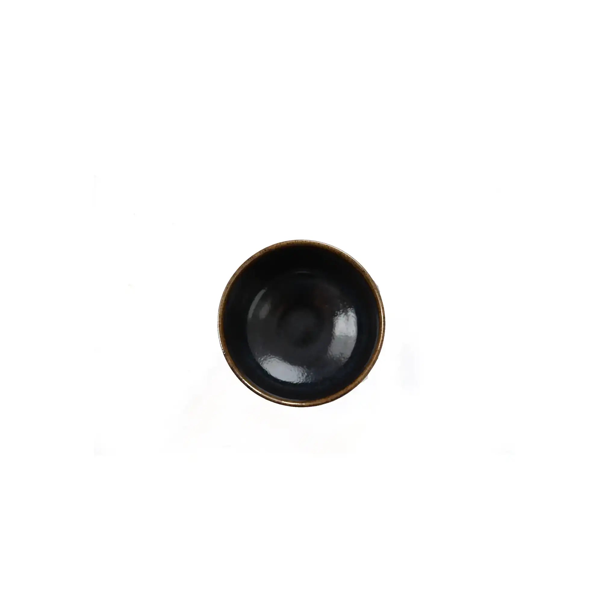 Jianshui zitao wood-fired cup, top view highlighting the naturally fired rim
