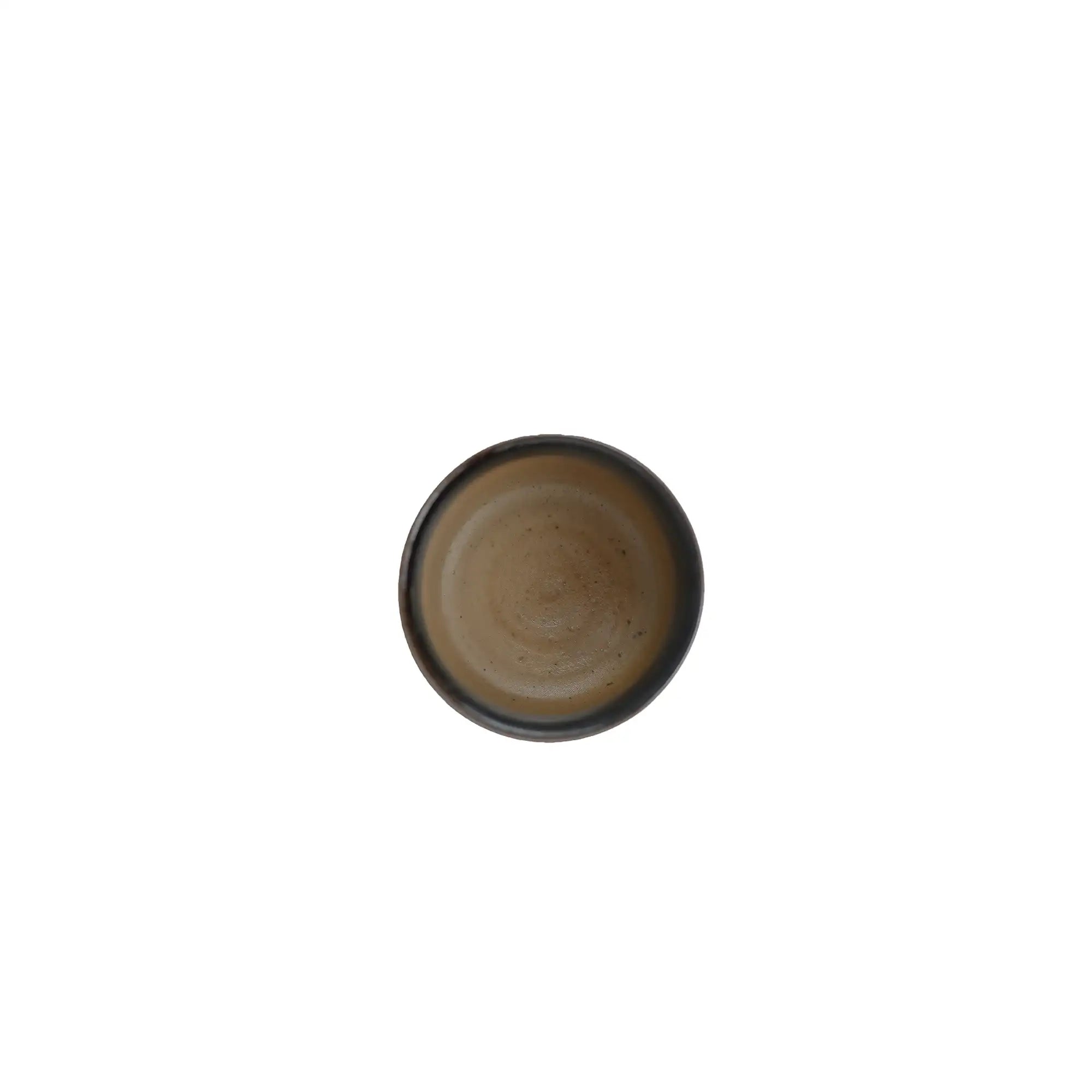 Jianshui zitao wood-fired cup, top view highlighting the naturally fired rim