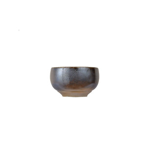 Jianshui zitao wood-fired cup with finely distributed ash effects formed in the kiln, side view