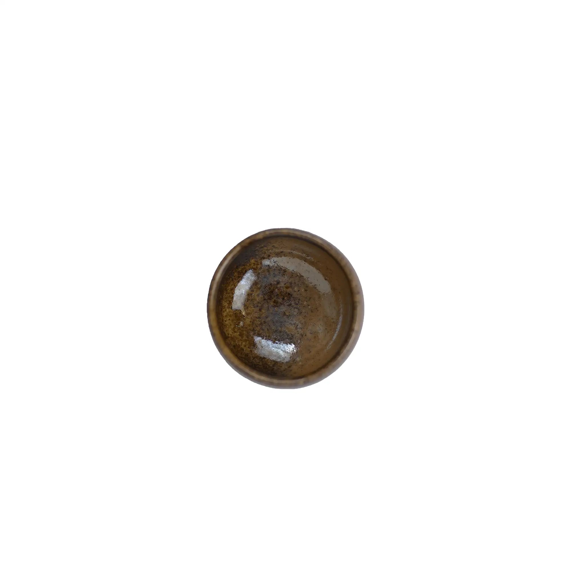 Jianshui zitao wood-fired cup, top view highlighting the gently fired rim