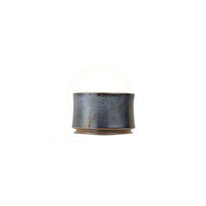 Jianshui zitao wood-fired cup with naturally scattered ash spotting from kiln firing, side view